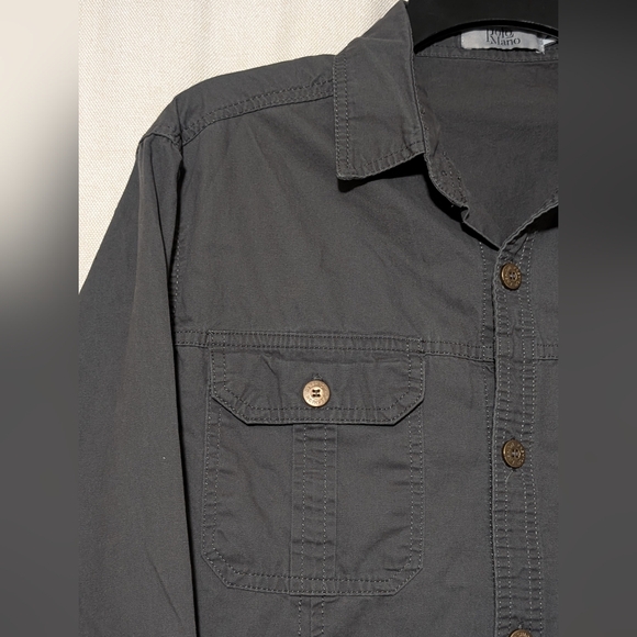 Polo Mano Men's Outdoors Utility Long Sleeve Grey Button Down Shirt Size Medium - Picture 8 of 12